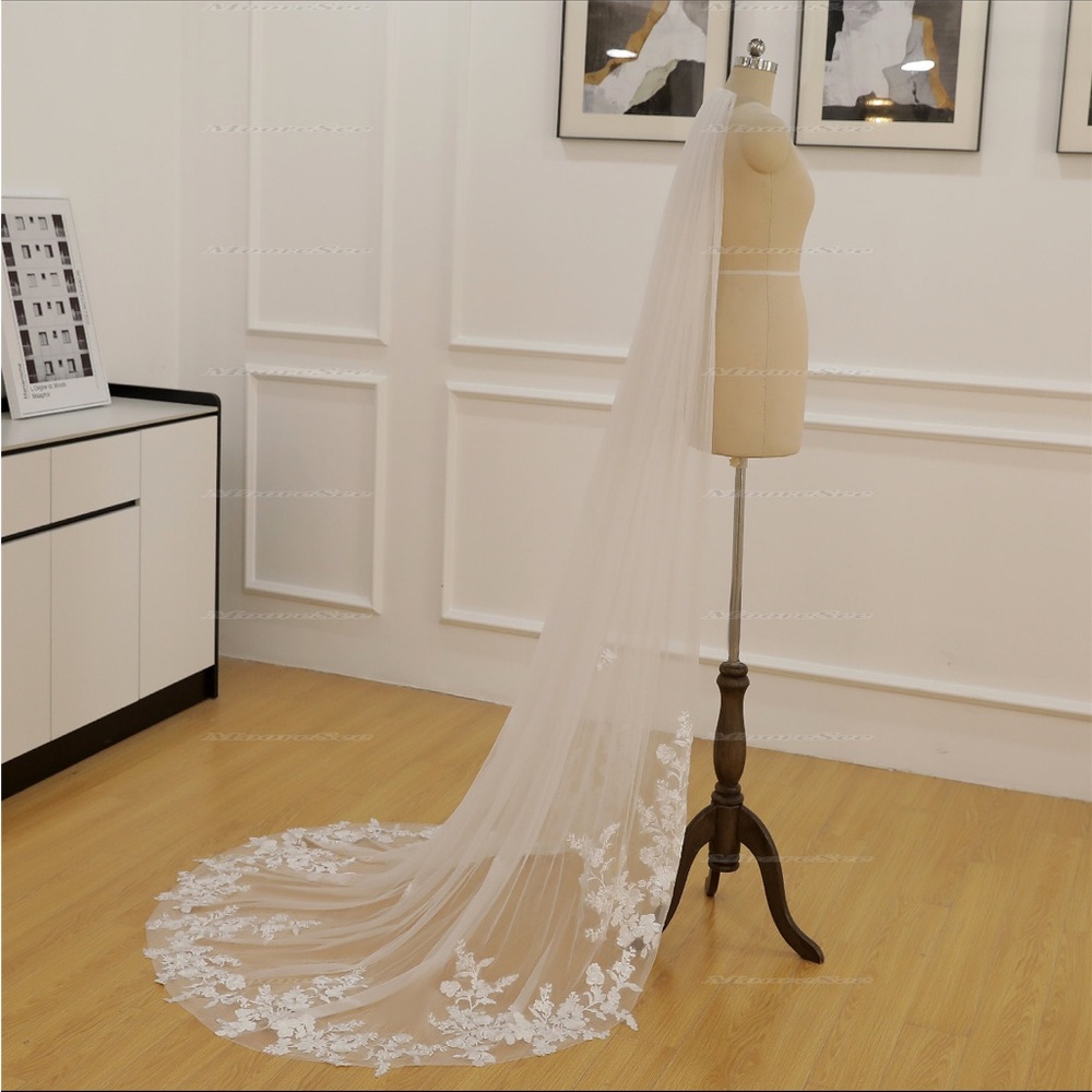 Elegant Ivory Cathedral length Veil - unworn